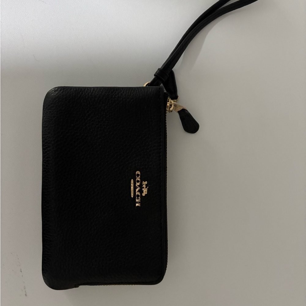 Coach Black Leather Wristlet